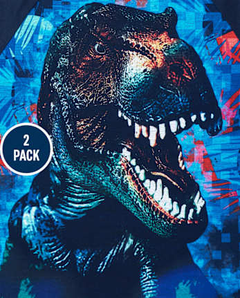 Boys Dino Shark Pajamas 2-Pack