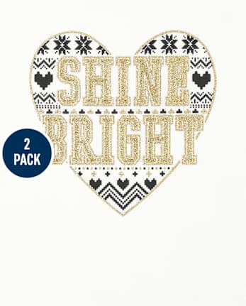 Girls Curved Hem Top 2-Pack