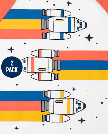 Pack de 2 camisetas espaciales para niños pequeños