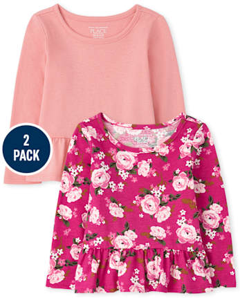 Toddler Girls Peplum Top 2-Pack