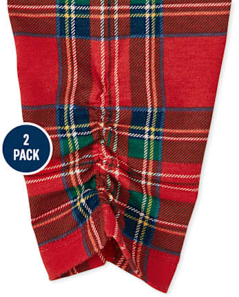 Lot de 2 leggings tutu à carreaux pour bébé fille