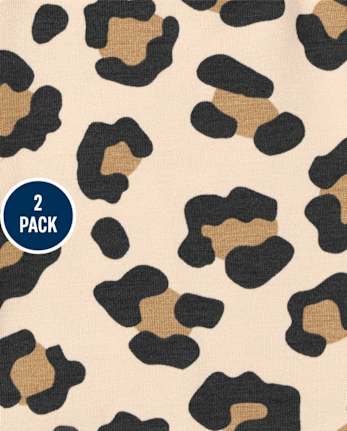 Pack de 2 leggings de leopardo para bebé niña