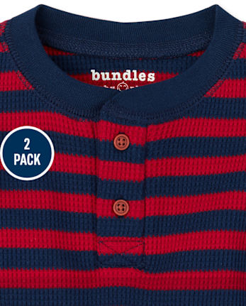 Baby Boys Striped Thermal Romper 2-Pack
