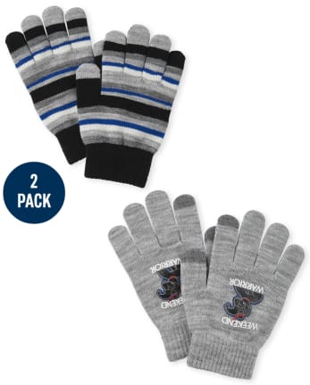 Boys Patch Texting Gloves 2-Pack