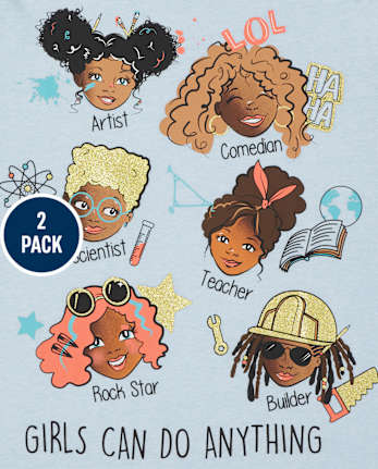 Girls Can Graphic Tee 2-Pack