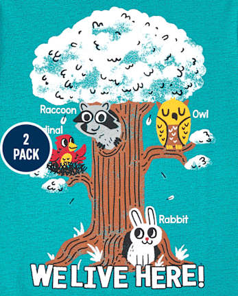 Lot de 2 t-shirts graphiques éducatifs pour tout-petits garçons