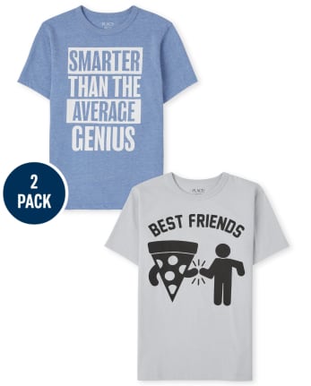 Paquete de 2 camisetas con estampado de humor para niños