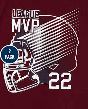 Camiseta con gráfico de fútbol para niño, paquete de 2