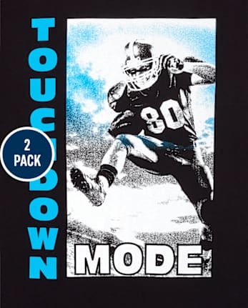 Camiseta con gráfico de fútbol para niño, paquete de 2