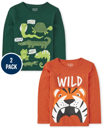 Toddler Boys Animals Graphic Tee 2-Pack