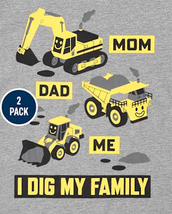 Baby And Toddler Boys Family Graphic Tee 2-Pack