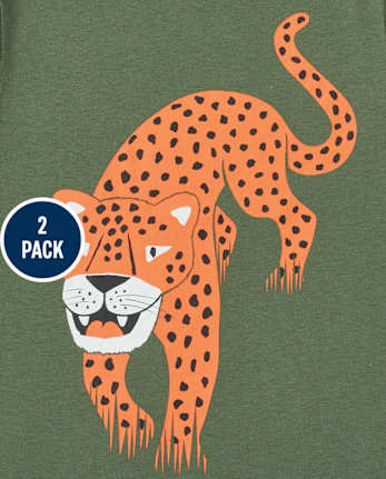 Lot de 2 t-shirts à imprimé animal pour bébés et tout-petits garçons