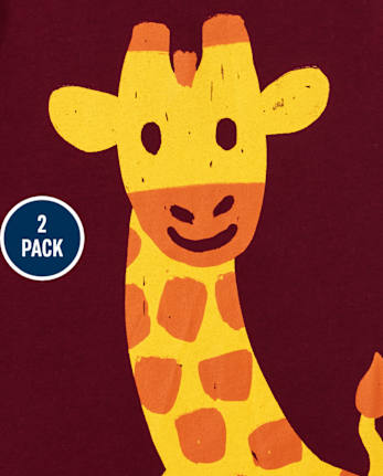 Lot de 2 t-shirts à imprimé animal pour bébés et tout-petits garçons