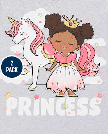 Toddler Girls Princess Graphic Tee 2-Pack