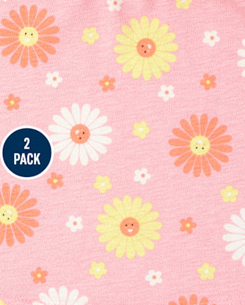 Paquete de 2 faldas pantalón estampadas para niñas pequeñas