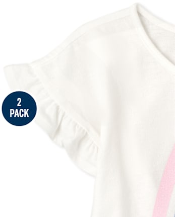 Pack de 2 tops estampados para niñas pequeñas