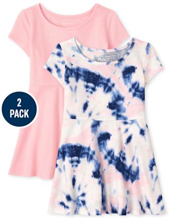 Toddler Girls Tie Dye Everyday Dress 2-Pack