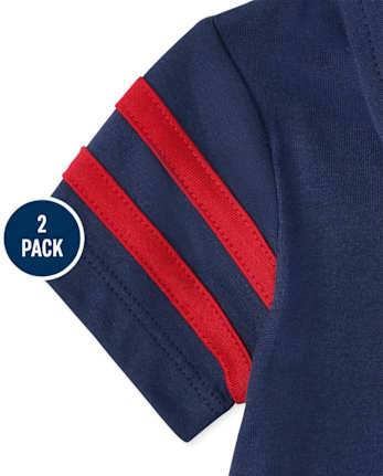 Lot de 2 barboteuses polo rayées bébé garçon