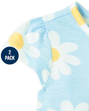 Baby Girls Daisy Bodysuit Dress 2-Pack