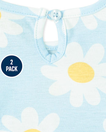 Baby Girls Daisy Bodysuit Dress 2-Pack
