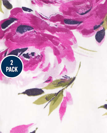 Lot de 2 pantalons à volants fleuris pour bébé fille