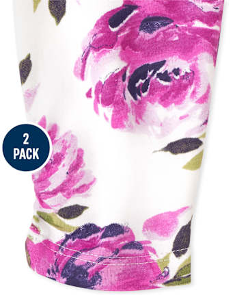 Lot de 2 pantalons à volants fleuris pour bébé fille