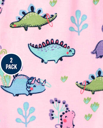 Lot de 2 pantalons à volants motif dinosaure pour bébé fille