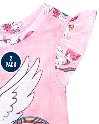 Girls Unicorn Llama Pajamas 2-Pack