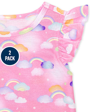 Girls Heart Rainbow Pajamas 2-Pack