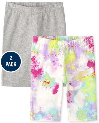 Pack de 2 pantalones cortos ciclistas con estampado para niñas