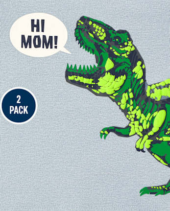 Pijamas de algodón ajustados con diseño de camuflaje Dino para bebés y niños pequeños, paquete de 2