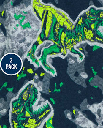 Pijamas de algodón ajustados con diseño de camuflaje Dino para bebés y niños pequeños, paquete de 2