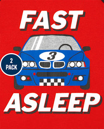 Baby And Toddler Boys Racecar Snug Fit Cotton Pajamas 2-Pack