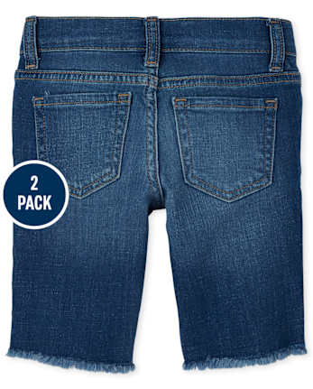 Girls Denim Skimmer Shorts 2-Pack