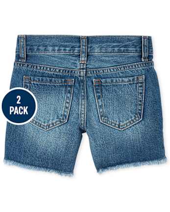 Girls Denim Midi Shorts 2-Pack