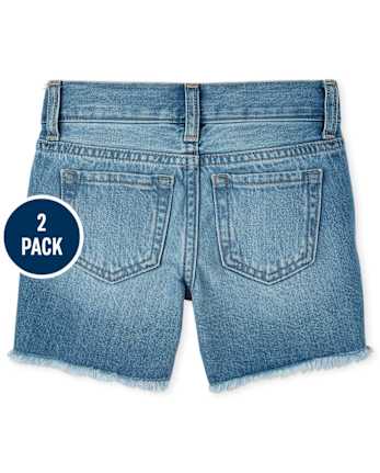 Girls Denim Midi Shorts 2-Pack