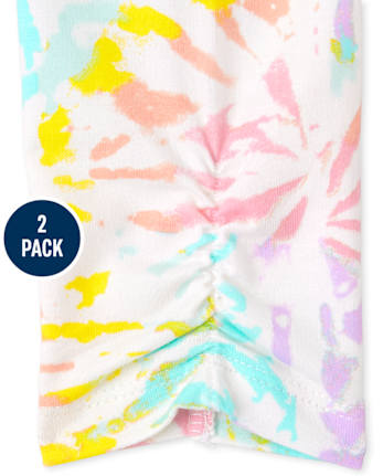 Lot de 2 pantalons tie-dye arc-en-ciel pour bébé fille