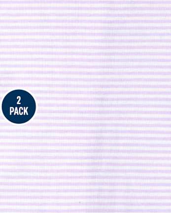 Baby And Toddler Girls Floral Striped Snug Fit Cotton One Piece Pajamas 2-Pack