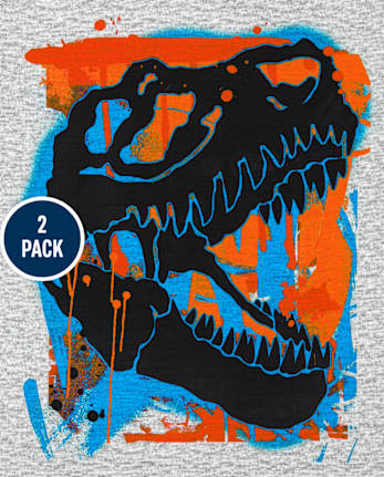 Boys Dino Shark Pajamas 2-Pack