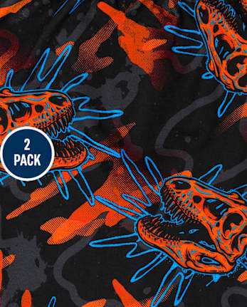 Boys Dino Shark Pajamas 2-Pack
