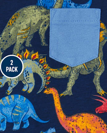 Paquete de 2 camisetas sin mangas con estampado para niños pequeños