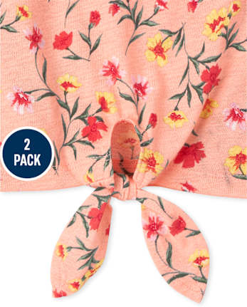 Girls Tie Front Tank Top 2-Pack