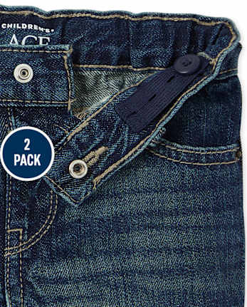 Shorts vaqueros rígidos para bebés y niños pequeños, paquete de 2