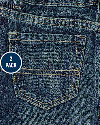 Shorts vaqueros rígidos para bebés y niños pequeños, paquete de 2