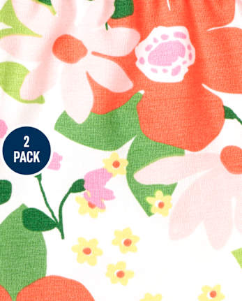 Lot de 2 pantalons à volants fleuris pour bébé fille