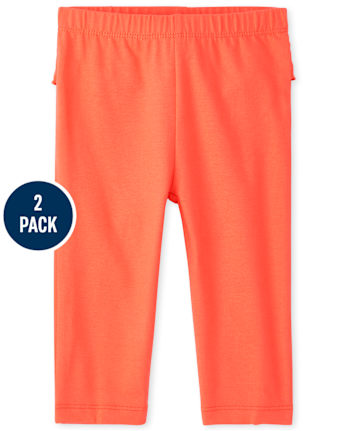 Lot de 2 pantalons à volants fleuris pour bébé fille