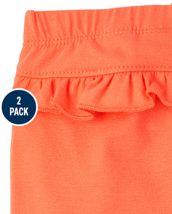 Lot de 2 pantalons à volants fleuris pour bébé fille