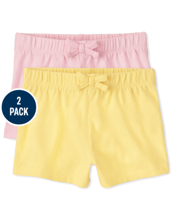 Shorts para niñas pequeñas, paquete de 2