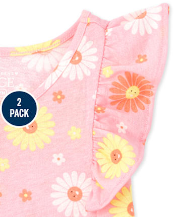 Toddler Girls Tie Front Tank Top 2-Pack