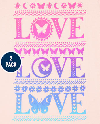 Girls Love Graphic Tee 2-Pack